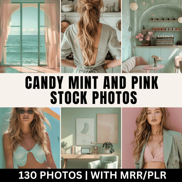 130 Candy Mint and Pink Stock Photos with Master Resell Rights (MRR Stock Photos)